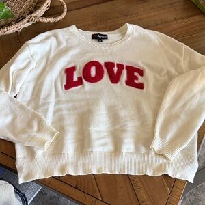 Cozy Love Sweater in Cream and Red